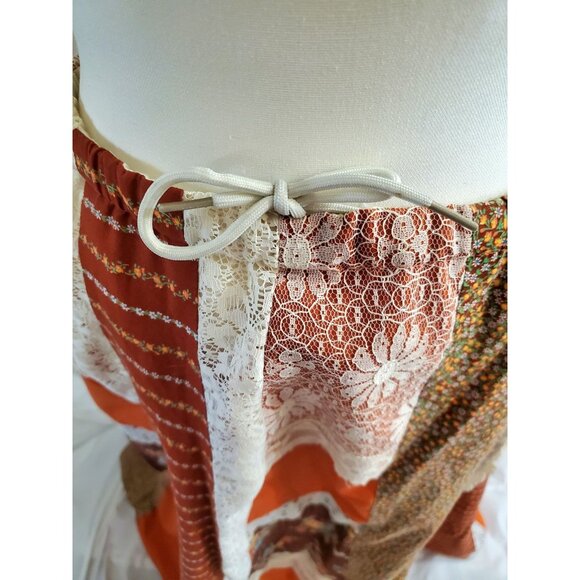 Carefree Fashions Patchwork Hippie Maxi Skirt Womens XL Floral Boho Fall Lined - Picture 5 of 16